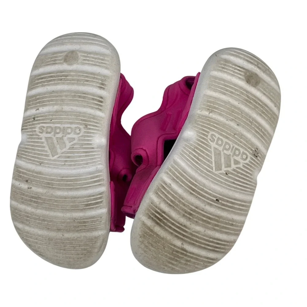 Adidas Kids Dark Pink Adjustable Sandals Sporty Comfort Vacation Baby Girls 6c